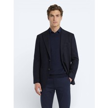 Kip Lacivert Modern Fit Pamuk Karışımlı Ceket