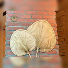 Renesse Home Bohem Palmiye Duvar Dekoru – Doğal Rattan Duvar Süsü (İkili Set) – Liberya