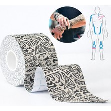 Boldy Desenli Pro Kinesio Ağrı Bandı - Dynamic Kinezyo Bant - Kinesiotape Bantlama - Yüz Germe - Kinesio Sporcu Bandı - Sakatlık Bandı 5CMX5M.