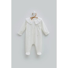 Caramell Happy Sprıng Yaka Detaylı Tulum - Ekru - 56-62 cm Ekru