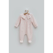 Caramell Happy Sprıng Yaka Detaylı Tulum - Pembe - 56-62 cm Pembe