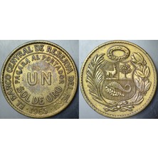 Banknoting Peru 1 Sol 1965 Büyük Boy 33 Mm.