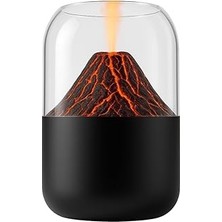 SHC4200 Mini Alev Efektli Aromaterapi Hava Nemlendirici – 14X7 cm USB Şarjlı Renk Değiştiren LED Işı