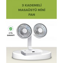 MiraLive Çift Kafalı Masaüstü ve Duvar Tipi Sessiz USB Şarjlı Fan