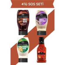Kemal Kükrer 4'lü Sos Seti Barbekü Sos & Ranch Sos & Trüflü Mayonez & Acılı Biber Sos