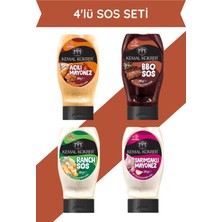 Kemal Kükrer 4'lü Sos Seti Barbekü Sos & Ranch Sos & Sarımsaklı Mayonez & Acılı Mayonez