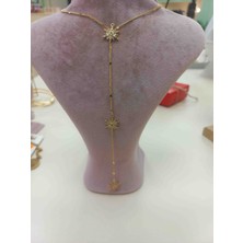 Zirkon Taşlı Gold Kolye