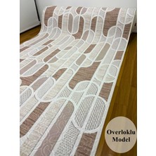 NarStore Home Kaymaz Taban Krem Bej Modern Geometrik Yıkanabilir Koridor Salon Mutfak Yolluk Halı