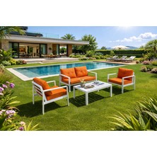 Aluvera Miami Bahçe Balkon Oturma Grubu Beyaz