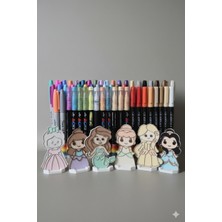 7'li Prensesler Boyama Seti - Çocuklar Için Eğitici Boyanabilir Dekoratif Figürler - Kendin Yap (Dıy) Aktivite Seti