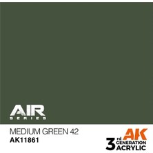 Ak Interactive Ak 11861 17 Ml. Medium Green 42, Aircraft Serisi 3gen Akrilik Model Boyası