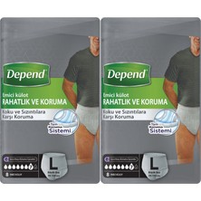 Depend Emici Külot Pants Hasta Bezi L - Büyük - Large Erkek 16 Adet (2pk*8)