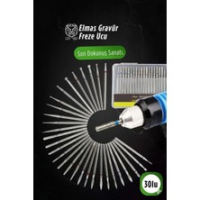 Transformacion 30'lu Elmas Gravür Freze Ucu Seti | Dre Mel Uyumlu Metal Cam Ahşap Işleme 722925