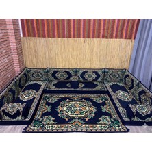 Coton Şark Köşesi Minder, Kilim Takımı Konsept Lacivert 15 Parça