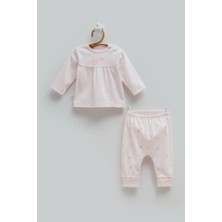 Caramell Love Tıme Roba Büzgülü Alt Üst Takım - Pembe - 68-74 cm Pembe