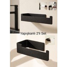 Yapışkanlı Tuvalet Kağıdı Askılığı & Havluluk 2’li Set – Delmeden Montaj Banyo ve Mutfak Askılığı