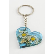 Papatya Kalp Epoksi Anahtarlık Nemere