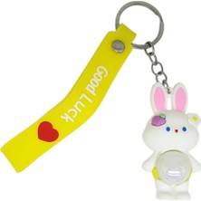Hopinip Figürlü ve Işıklı Silikon Anahtarlık -  Tavşan - Sarı (Lisinya)