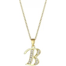 SY Aksesuar Çelik Gold Harf Kolye 45CM