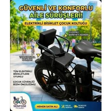 Elektrikli Bisiklet Yan Korumalı Çocuk Koltuğu, Emniyet Kemerli Deri Arka Bisiklet Koltuğu, Sele