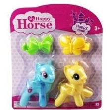 Hopinip L-34-10 - Pony 2 Li Figür Set Tokalı Kartela Mavi (Lisinya)