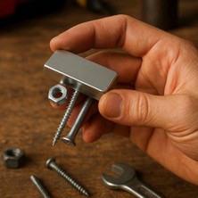 Hopinip 5'li Set: N35 Sınıfı 40X20X5 mm Köşeli Neodyum Mıknatıs (Nikel Kaplama) ( Lisinya )