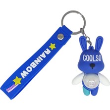 Hopinip Figürlü ve Işıklı Silikon Anahtarlık -  Tavşan - Lacivert (Lisinya)