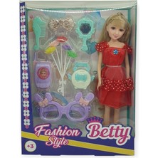 Hopinip Güzellik Seti 7 Parça Aksesuarlı Bebek Seti - Kırmızı (Lisinya)