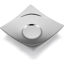 abnturk 12 Adet Desensiz Kare Lüks Paslanmaz Çelik Çay Tabağı