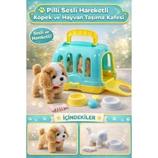 Yıldırım Oyuncak Pilli Sesli Hareketli Köpek ve Hayvan Taşıma Kafesi Aksesuarlı, Sesli Köpekli Hayvan Taşıma Kafesi