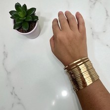 ALS Tasarım Dünyası Kadın Çelik Tek Seferde Çoklu Düz Bileklik