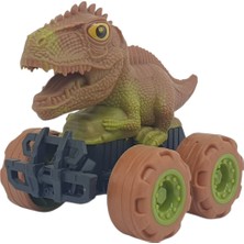 Hopinip Sürtmeli Dinazor Arabalar 12 cm - H-20 - Stegosaurus -Kahverengi (Lisinya)