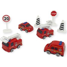 Hopinip Iş Makinaları 8 Parça Araç Seti - Itfaiye Seti (Lisinya)