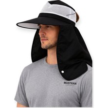 Mustran 360 Uv Geniş Siper Enseli Güneş Şapkası Saç Boşluklu Lastikli Tarla Bahçe Inşaat Kamp Balıkçı Unisex