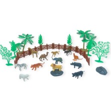 Hopinip Hayvan Figürleri - Aksesuarlı Vahşi Hayvanlar Seti  - Mini Set 30 Parça (Lisinya)