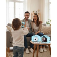 MiraLive Mavi Mini Dijital Kamera Hd Video Fotoğraf Çekimli USB Şarjlı Hafıza Kart Destekli