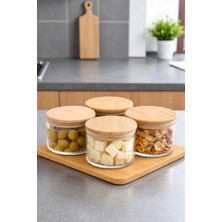 Denia Home 9 Parça Cam Kahvaltılık Seti & Saklama Kabı - Sızdırmaz Vakumlu Bambu Kapak