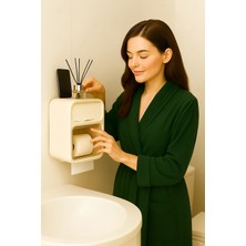 Tolmin Tuvalet Kağıtlığı |  Yapışkanlı Duvar Tipi Tuvalet Kağıtlığı | Çok Fonksiyonlu Tuvalet Kağıdı Komidini