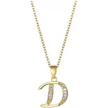 SY Aksesuar Çelik Gold Harf Kolye 45CM