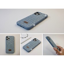 iPhone 13 Lüks Simli Mavi Kılıf