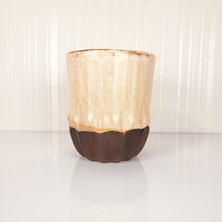 Emel Ceramics Flora El Yapımı Seramik Kahve Kupası – Espresso & Filtre Kahve İçin, Geometrik Çiçek Form, 260 ml