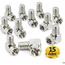 ConiGitar 15 Adet L Tipi Konnektör Adaptör Fiş Çevirmeli 90 Derece Rg6 Tv Uydu Ekipmanı