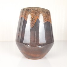 Emel Ceramics Cybeles – Işıltı Serisi El Yapımı Seramik Kupa, Bakır Işıltılı Sır, Latte & Espresso İçin, 320 ml