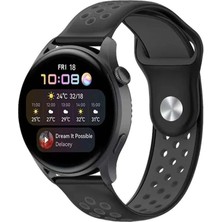 Hayat Store Watch 22MM Spor Delikli Kordon (Saat Değildir) - Siyah-Füme