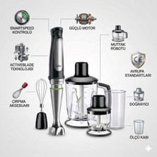 Braun Multiquick 7 MQ7045X 1000W Activeblade Teknolojili Paslanmaz Çelik El Blender Seti Smartspeed Doğrayıcı Çırpıcı