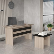 L'occi Concept Diego Ab Ofis Masa Sehpa 2'li Büro Masa Takımı Meşe-Siyah