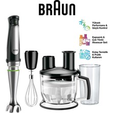 Braun 1000 Watt Multiquick 7 El Blender Seti MQ7075X 1.5l Mutfak Robotu Çırpıcı 600ML Beher Komple Mutfak Seti