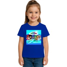 Sedirli Unisex Pijamaskeliler Baskılı Çocuk Tişört Pamuklu Penye Kumaş