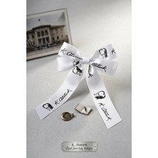 Meriç Bebe 23 Nisan Özel Günler Okul ve Günlük Kullanım Için Atatürk\'lü Fiyonklu Saten Klips Toka