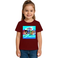 Sedirli Unisex Pijamaskeliler Baskılı Çocuk Tişört Pamuklu Penye Kumaş